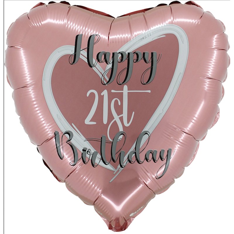 18in ROSE GOLD 21ST BIRTHDAY FOIL BALLOON