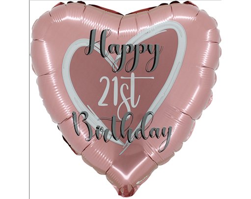 18in ROSE GOLD 21ST BIRTHDAY FOIL BALLOON
