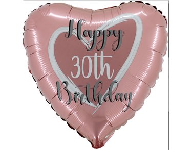 18in ROSE GOLD 30TH BIRTHDAY FOIL BALLOON