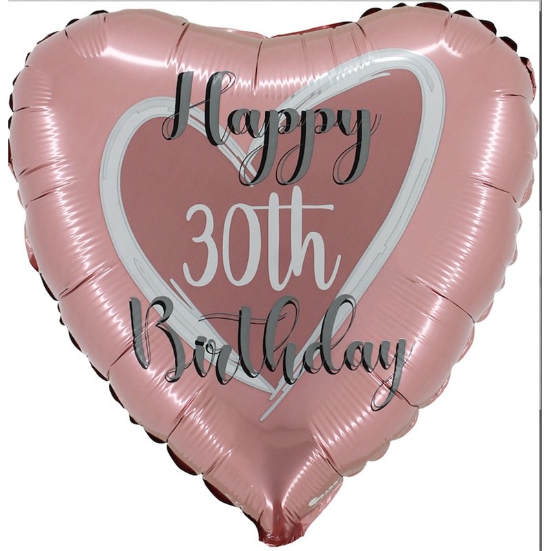 18in ROSE GOLD 30TH BIRTHDAY FOIL BALLOON