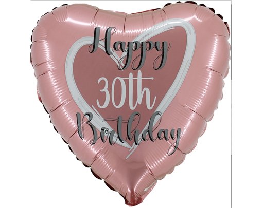 18in ROSE GOLD 30TH BIRTHDAY FOIL BALLOON