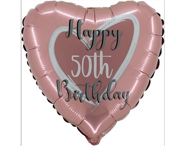 18in ROSE GOLD 50TH BIRTHDAY FOIL BALLOON
