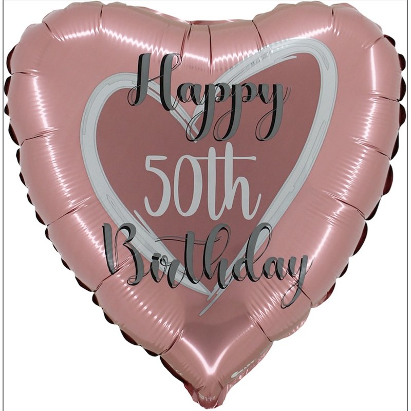 18in ROSE GOLD 50TH BIRTHDAY FOIL BALLOON