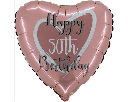 18in ROSE GOLD 50TH BIRTHDAY FOIL BALLOON