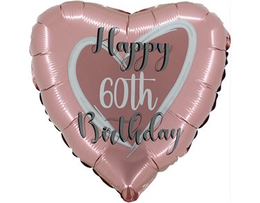 18in ROSE GOLD 60TH BIRTHDAY FOIL BALLOON