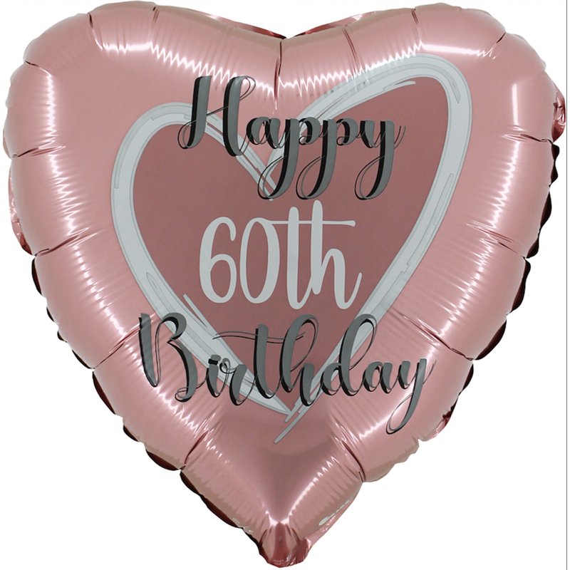 18in ROSE GOLD 60TH BIRTHDAY FOIL BALLOON
