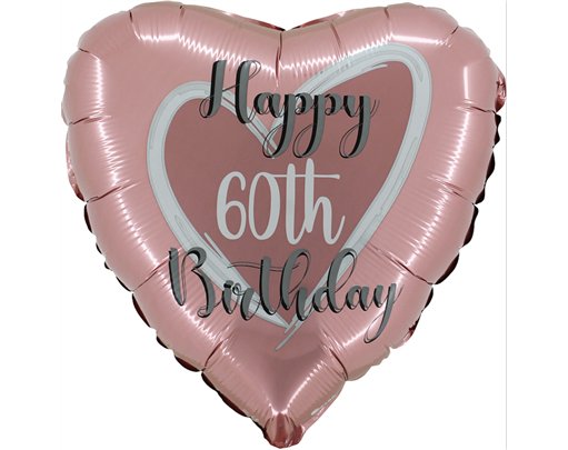 18in ROSE GOLD 60TH BIRTHDAY FOIL BALLOON