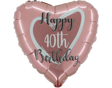 18in ROSE GOLD 40TH BIRTHDAY FOIL BALLOON