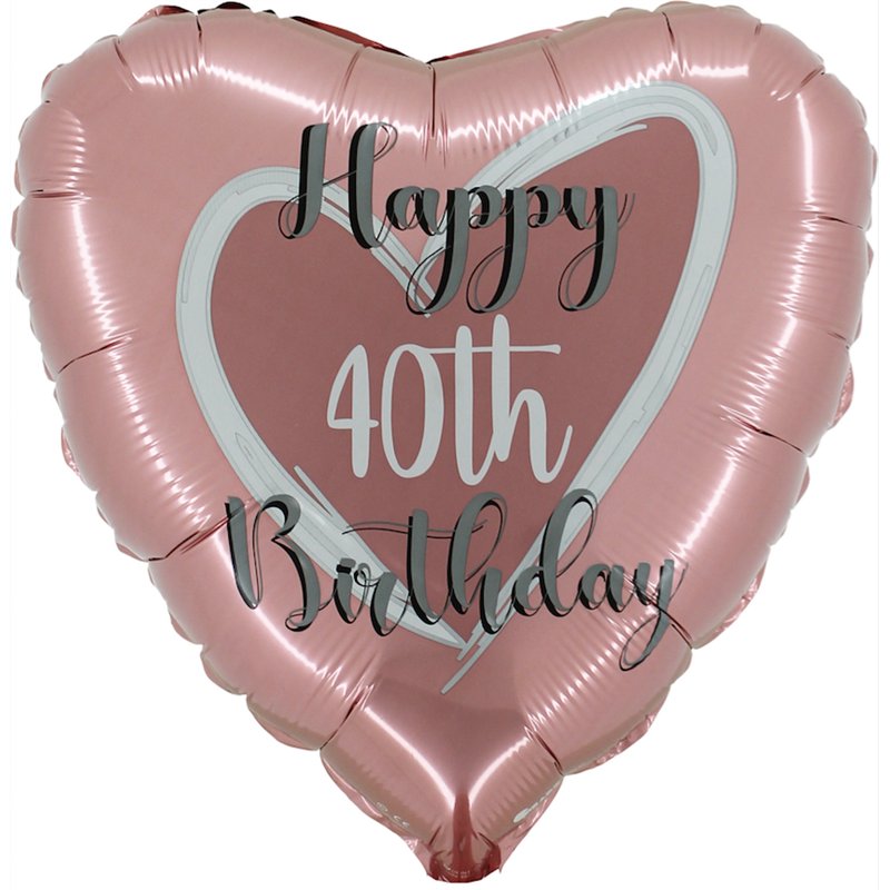 18in ROSE GOLD 40TH BIRTHDAY FOIL BALLOON