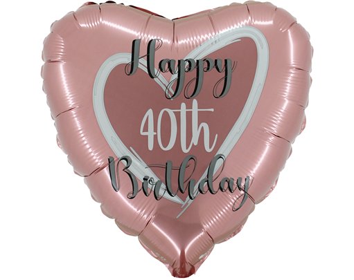 18in ROSE GOLD 40TH BIRTHDAY FOIL BALLOON