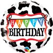 18in BIRTHDAY HOLSTEIN COW PATTERN FOIL BALLOON