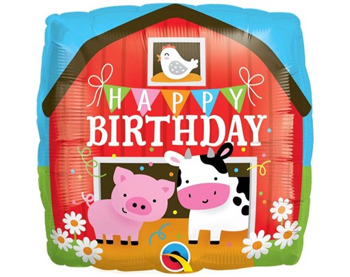18in BIRTHDAY BARN FOIL BALLOON
