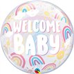 22in WELCOME BABY BOHO RAINBOWS BUBBLE BALLOON