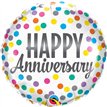 18in ANNIVERSARY CONFETTI DOTS FOIL BALLOON