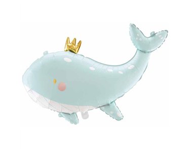 96x60cm SKY BLUE WHALE FOIL BALLOON