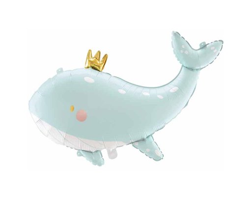 96x60cm SKY BLUE WHALE FOIL BALLOON