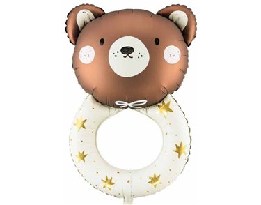 61x88cm TEDDY RATTLE SHAPED FOIL BALLOON