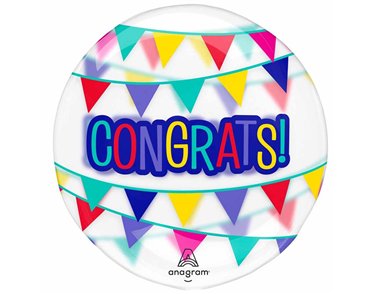 CONGRATS BANNER CLEARZ BALLOON