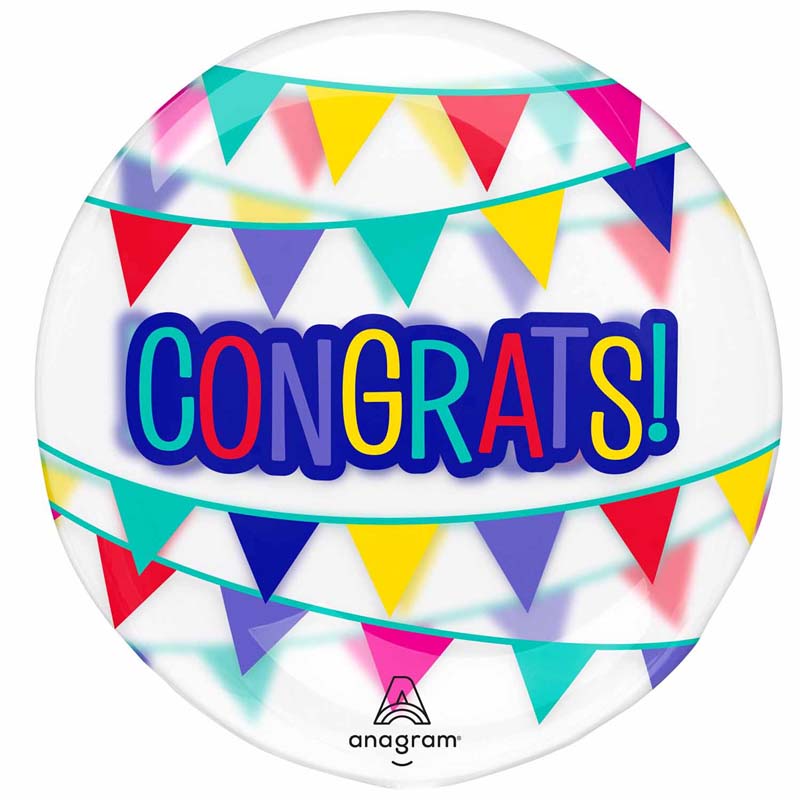 CONGRATS BANNER CLEARZ BALLOON