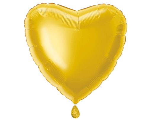 18in CLASSIC GOLD HEART FOIL BALLOON (UNPACKAGED) 12S
