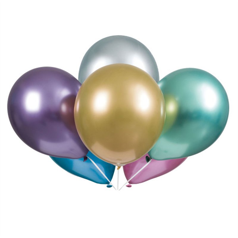 6PK 11in ASST PLATINUM LATEX BALLOONS
