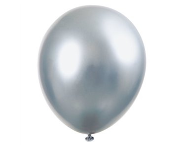 6PK 11in SILVER PLATINUM LATEX BALLOONS