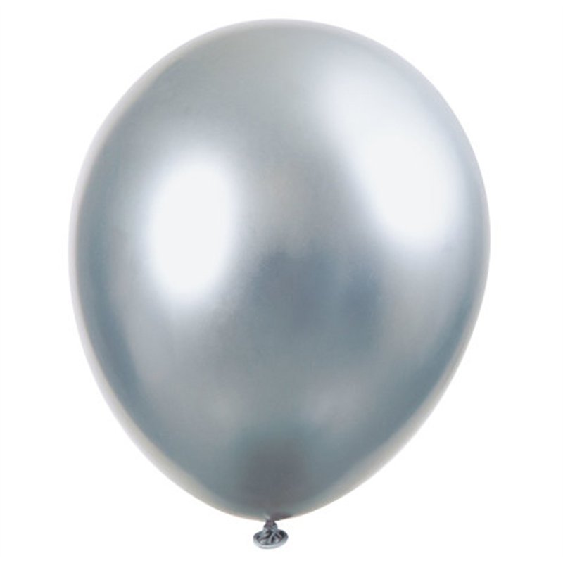 6PK 11in SILVER PLATINUM LATEX BALLOONS