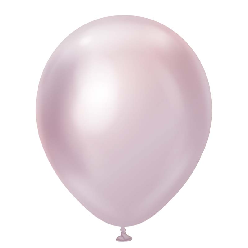 100PK 5in MIRROR CHROME PINK GOLD KALISAN LATEX