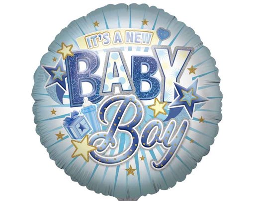 31in BIRTH BABY BOY JUMBO FOIL BALLOON