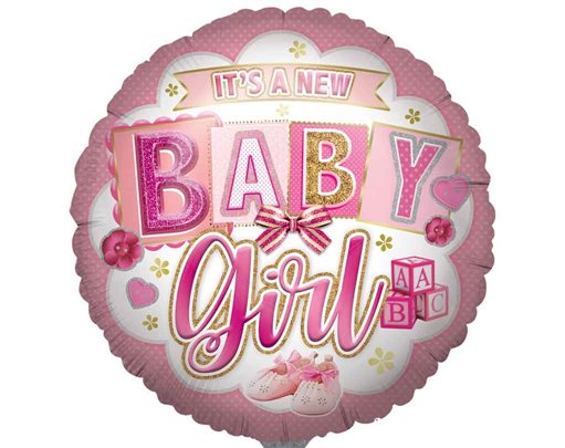 31in BIRTH BABY GIRL JUMBO FOIL BALLOON