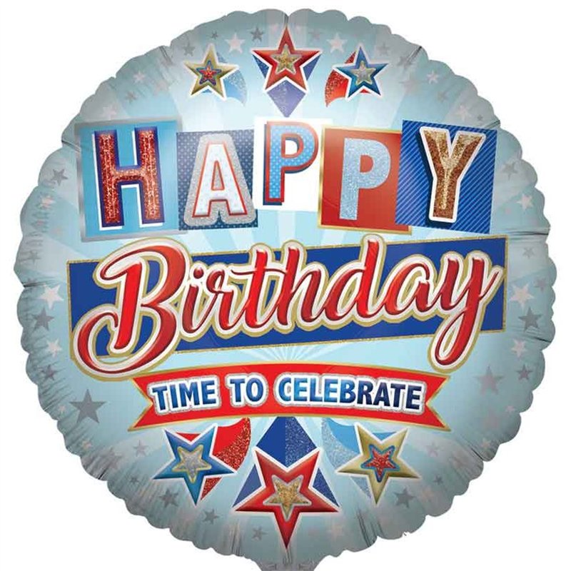 31in OPEN BIRTHDAY MALE JUMBO FOIL BALLOON