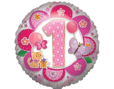 31in AGE 1 GIRL JUMBO FOIL BALLOON