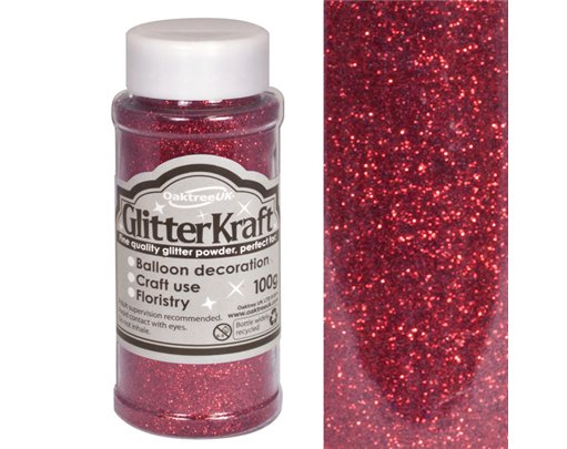 100g BURGUNDY KRAFT FINE GLITTER BOTTLE