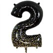34in NUMBER 2 SPARKLING FIZZ BLACK GOLD FOIL BALLOON
