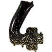 34in NUMBER 4 SPARKLING FIZZ BLACK GOLD FOIL BALLOON