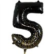 34in NUMBER 5 SPARKLING FIZZ BLACK GOLD FOIL BALLOON