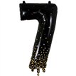 34in NUMBER 7 SPARKLING FIZZ BLACK GOLD FOIL BALLOON