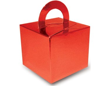 METALLIC RED BALLOON GIFT WEIGHT BOX 10S