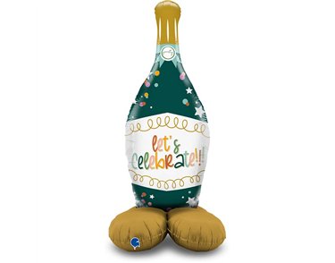 BOTTLE LET'S CELEBRATE FOIL STAND-UP