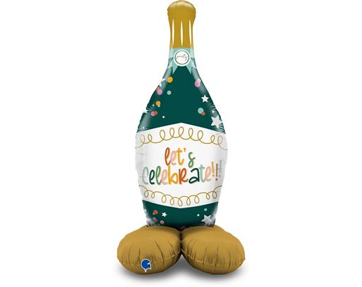 BOTTLE LET'S CELEBRATE FOIL STAND-UP