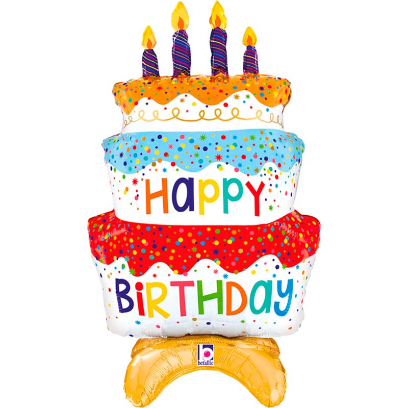 29in STANDUP BIRTHDAY CAKE FOIL BALLOON