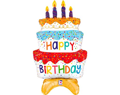 29in STANDUP BIRTHDAY CAKE FOIL BALLOON