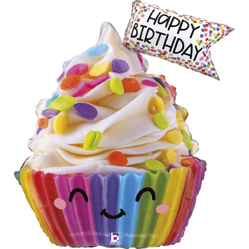 37in CUTE CUPCAKE BIRTHDAY FOIL BALLOON