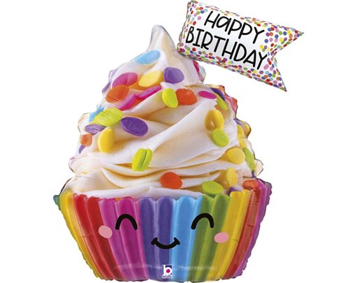 37in CUTE CUPCAKE BIRTHDAY FOIL BALLOON
