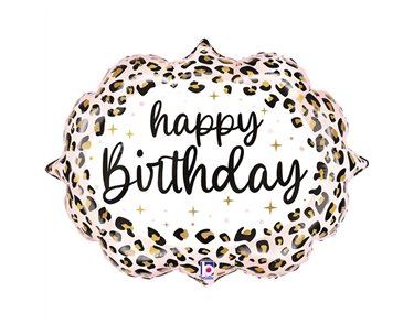 38in SATIN LEOPARD BIRTHDAY FOIL BALLOON