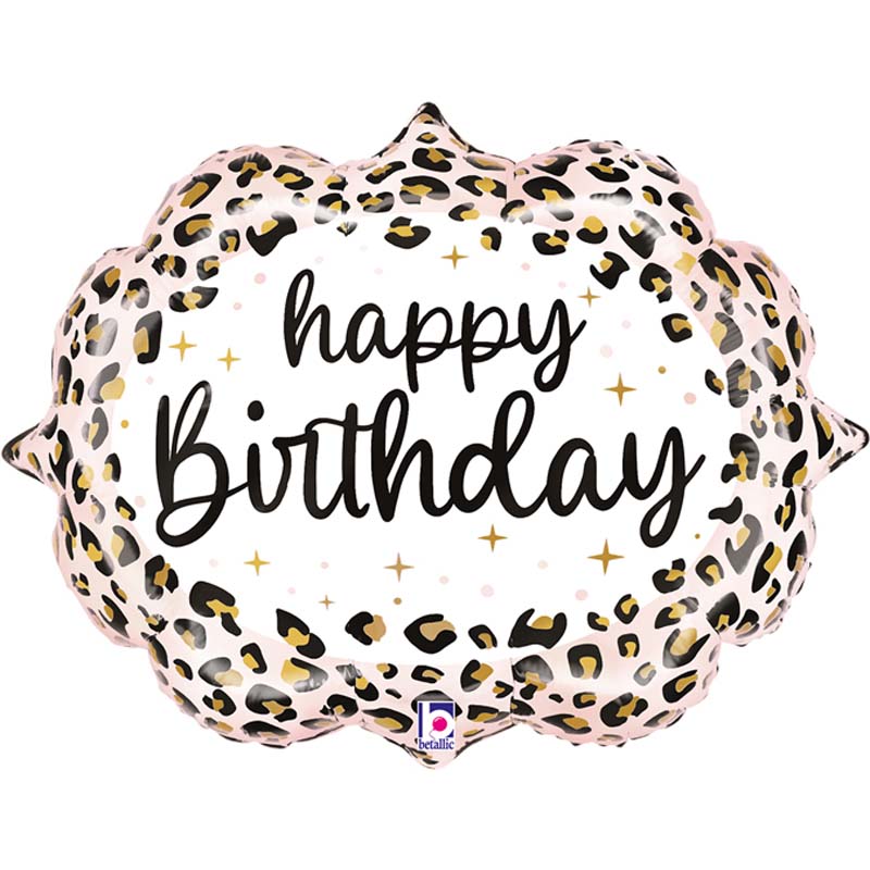 38in SATIN LEOPARD BIRTHDAY FOIL BALLOON