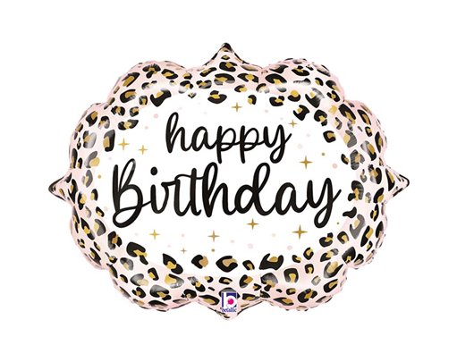 38in SATIN LEOPARD BIRTHDAY FOIL BALLOON