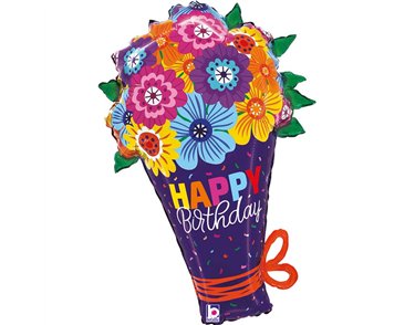 33in BOLD BLOOMS BDAY BOUQUET FOIL BALLOON
