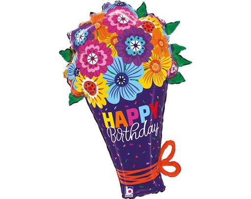 33in BOLD BLOOMS BDAY BOUQUET FOIL BALLOON