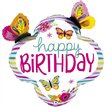 79in COLORFUL BIRTHDAY BUTTERFLY FRAME FOIL BALLOON